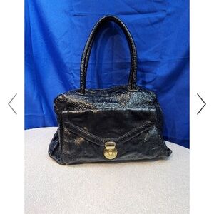 Goldenbleu Black Leather Patent Purse